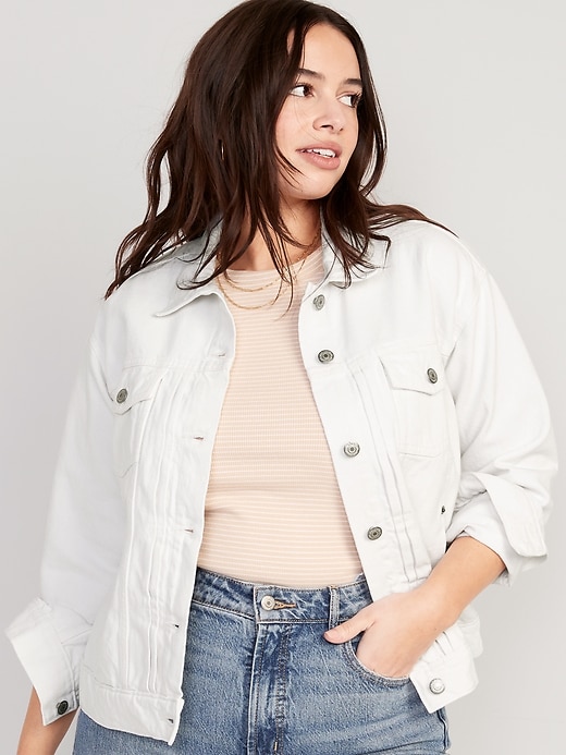 Image number 5 showing, Classic White Jean Jacket