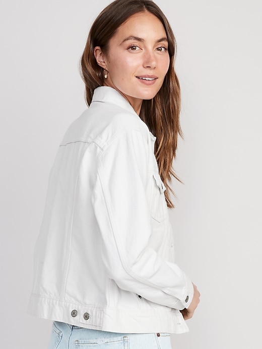 Image number 2 showing, Classic White Jean Jacket