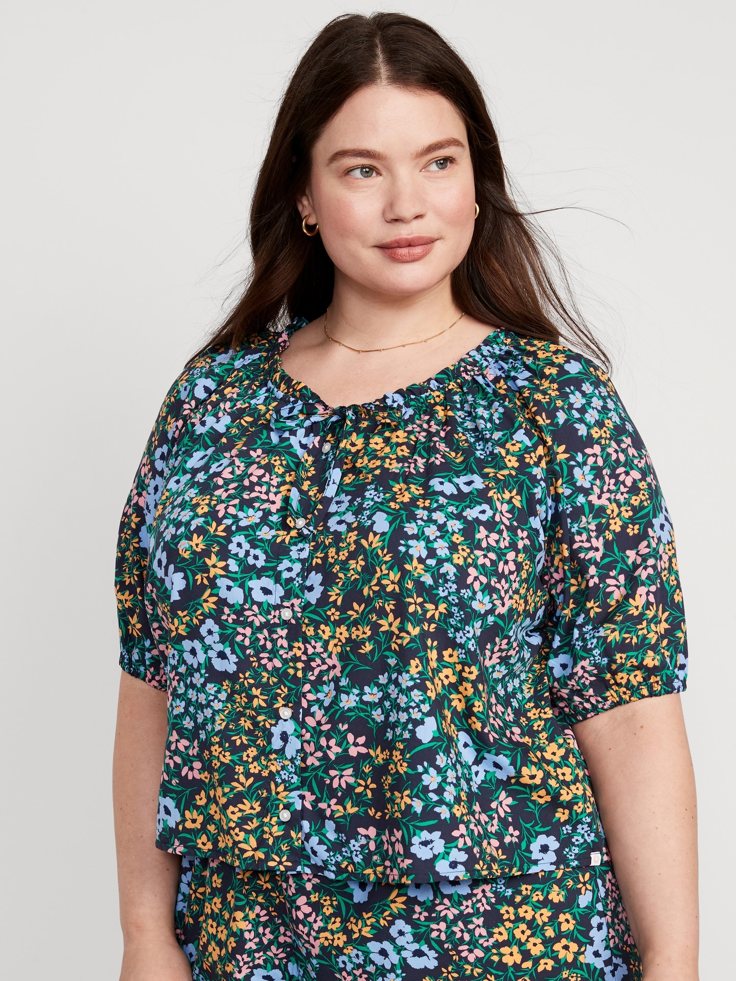 Floral ElbowSleeve Pajama Swing Top Old Navy