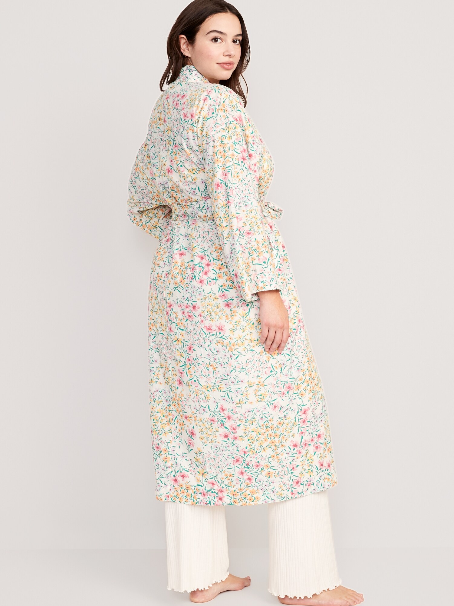 Floral Tie Belt Robe for Women Old Navy