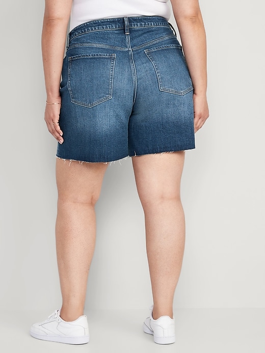 Image number 8 showing, Curvy High-Waisted OG Straight Cut-Off Jean Shorts -- 5-inch inseam