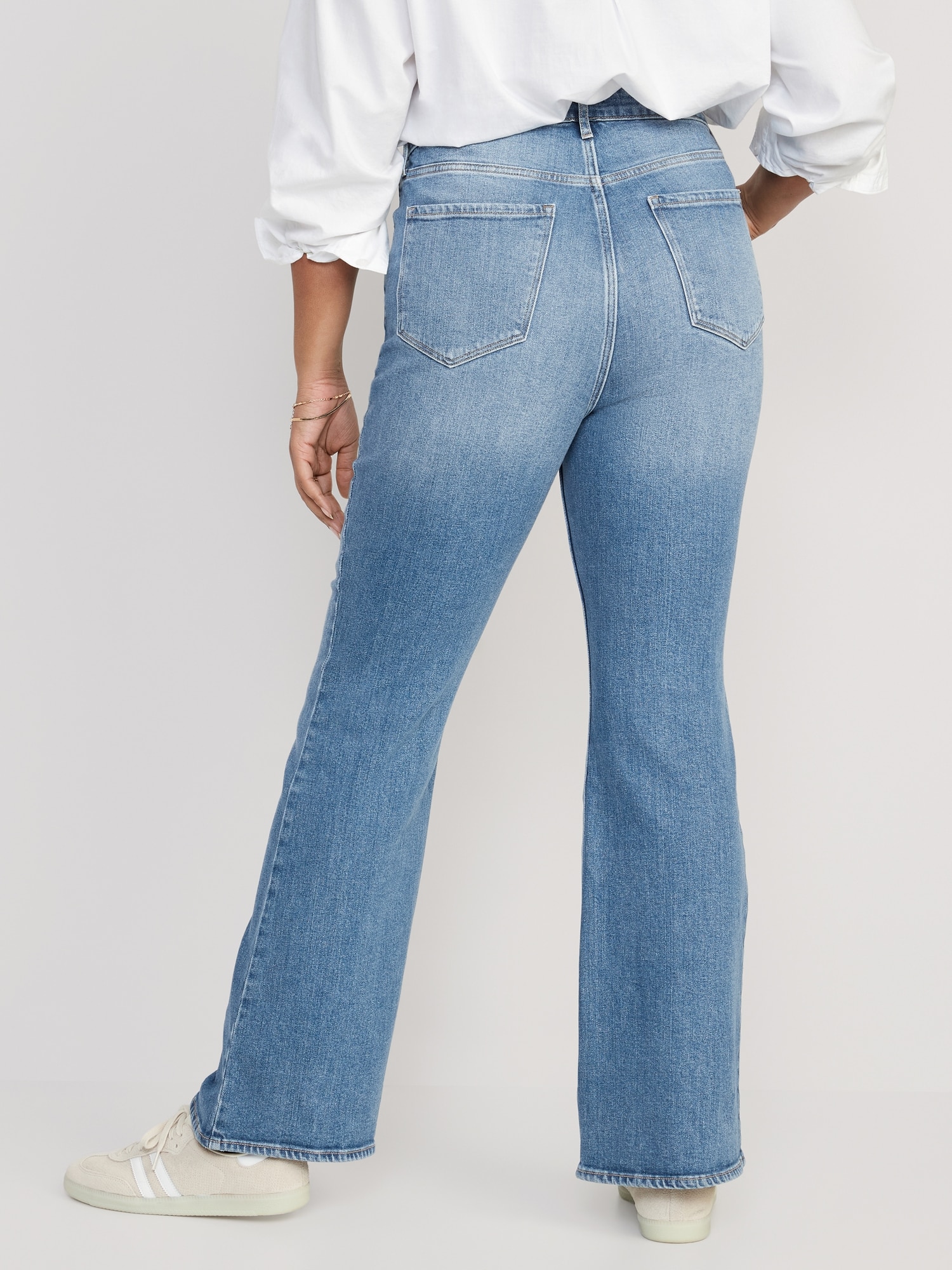 Higher High-Waisted Cotton-Hemp Blend Flare Jeans
