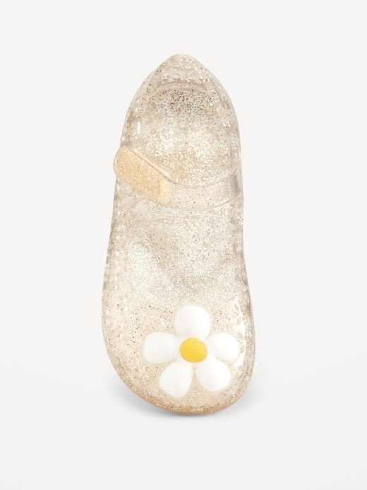 View large product image 2 of 4. Floral-Cutout Jelly Mary-Jane Flats for Toddler Girls