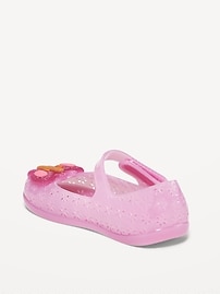 View large product image 3 of 4. Floral-Cutout Jelly Mary-Jane Flats for Toddler Girls