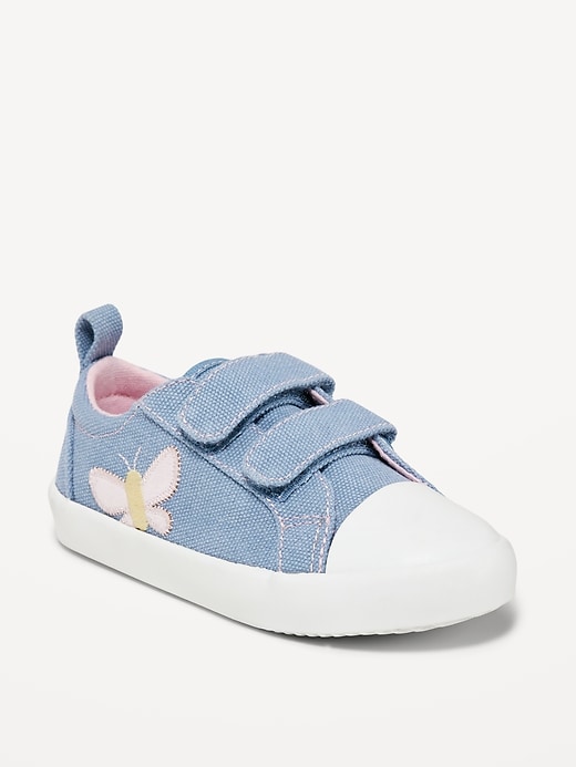 View large product image 1 of 4. Canvas Double-Strap Sneakers for Toddler Girls