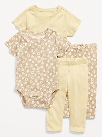 View large product image 3 of 3. Unisex Bodysuit & Leggings 4-Pack for Baby