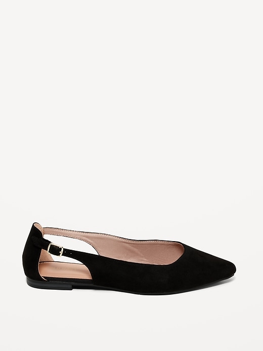 Image number 4 showing, Faux-Suede Slingback Flats