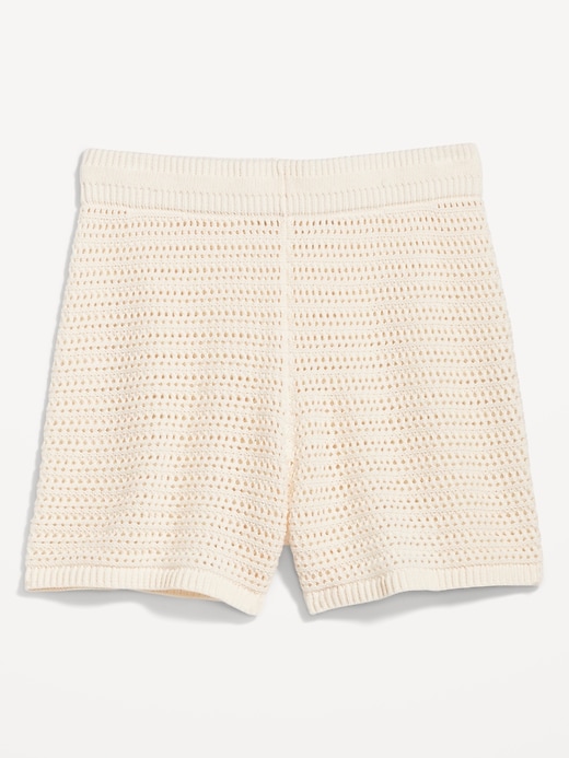 Image number 4 showing, High-Waisted Crochet Swim Cover-Up Shorts -- 3-inch inseam