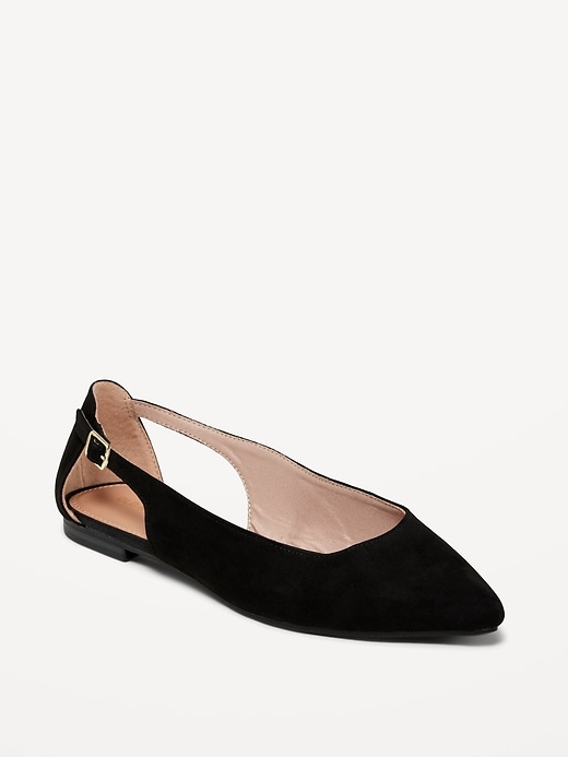 Image number 1 showing, Faux-Suede Slingback Flats