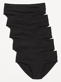 Image number 1 showing, Maternity 5-Pack Soft-Knit Low-Rise Bikini Underwear