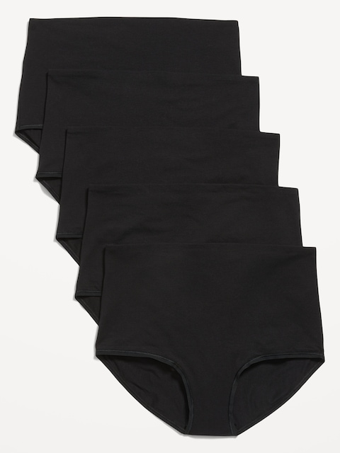 Maternity 5-Pack Over-the-Bump Underwear Briefs - Black Jack