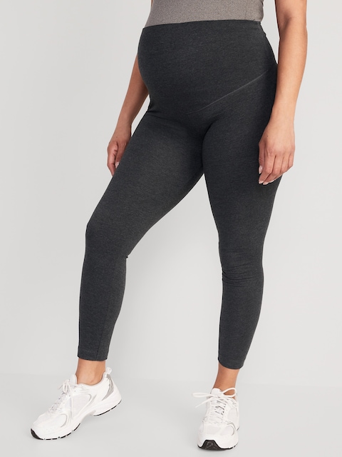 Maternity Full Panel Leggings - Dark Heather Grey