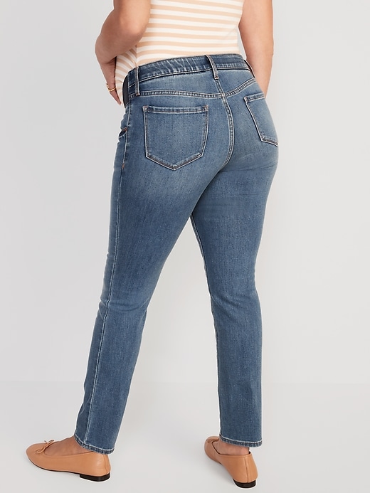 Image number 2 showing, Maternity Front Low Panel Power Slim Straight Jeans