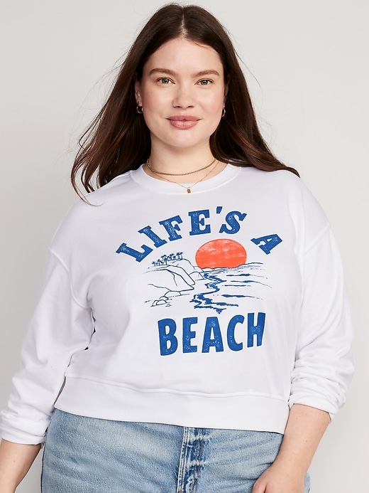 Cropped Vintage French-Terry Sweatshirt for Women