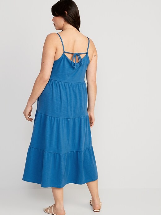 Tie-Back Tiered Midi Cami Swing Dress | Old Navy