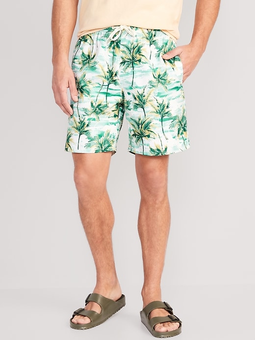 Image number 1 showing, Printed Swim Trunks --7-inch inseam