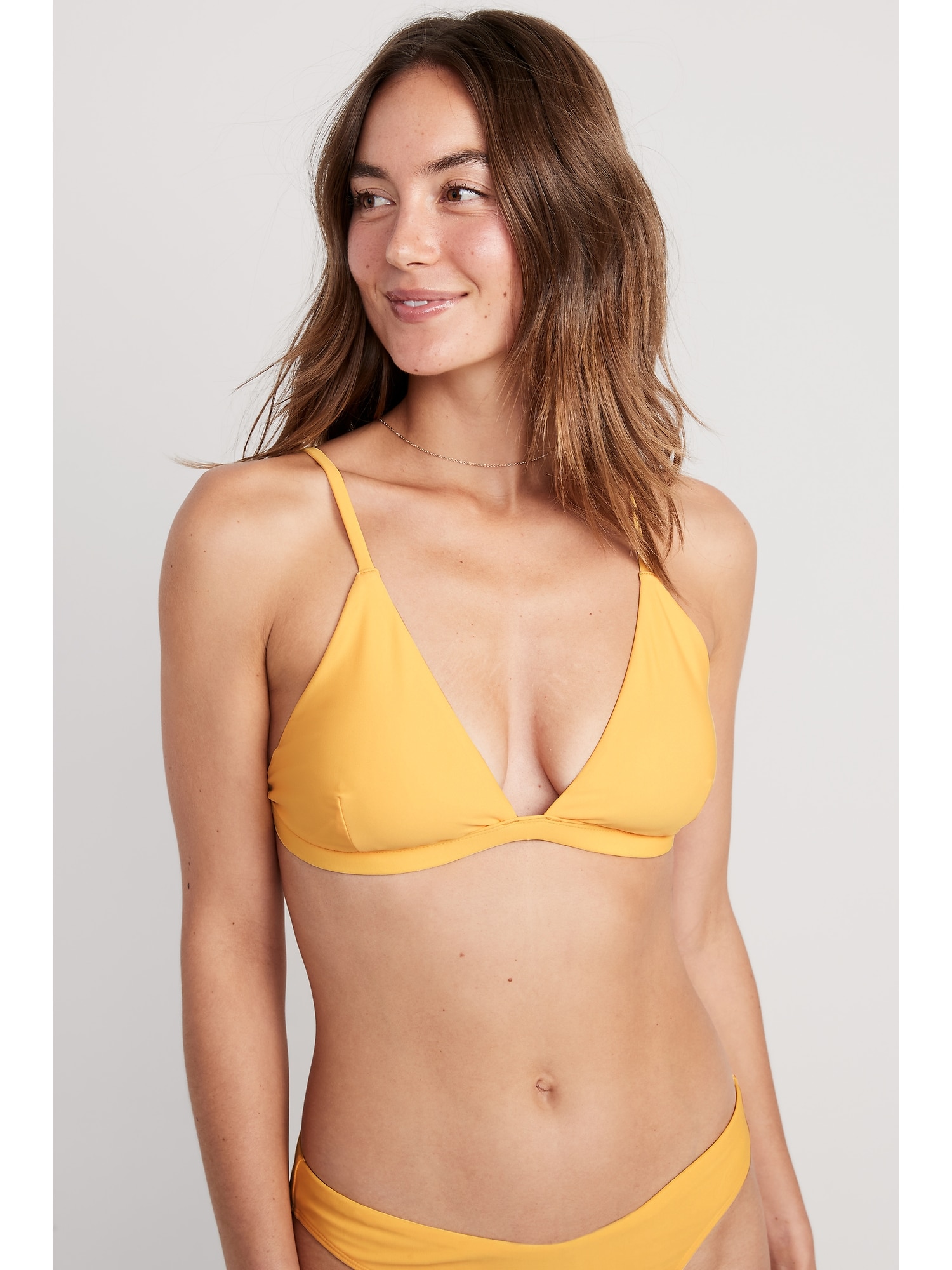 Old Navy Triangle Bikini Swim Top for Women yellow. 1