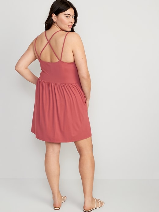 Image number 8 showing, Fit & Flare Cross-Back Mini Cami Dress for Women
