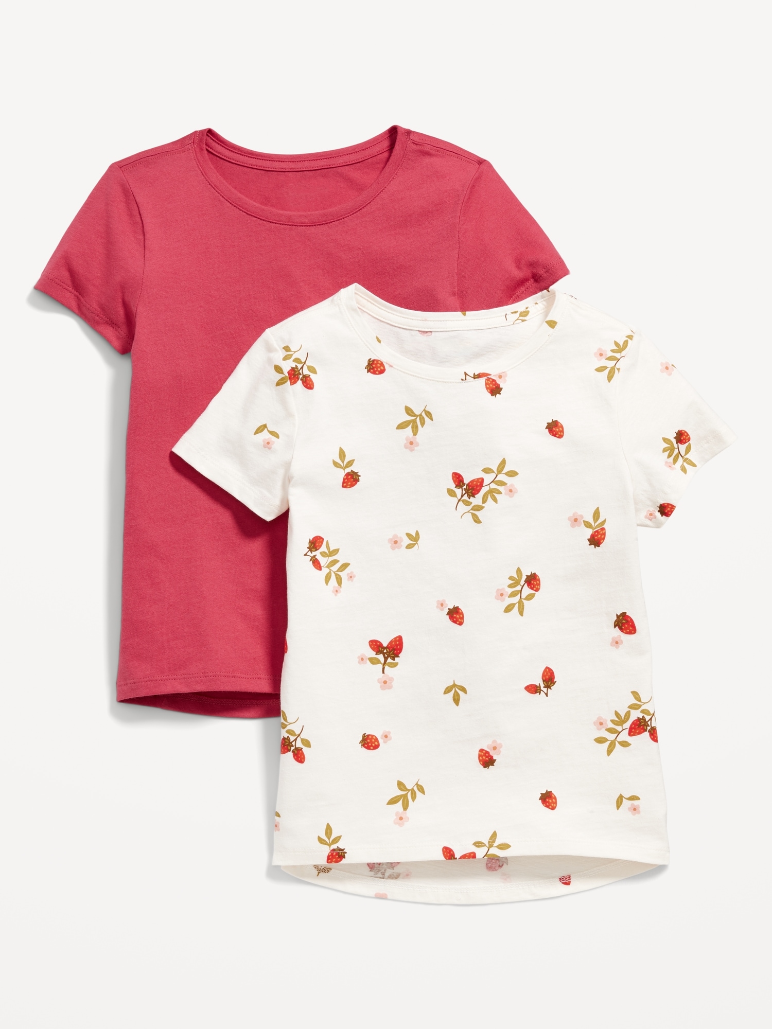Old Navy Softest Printed T-Shirt 2-Pack for Girls red. 1