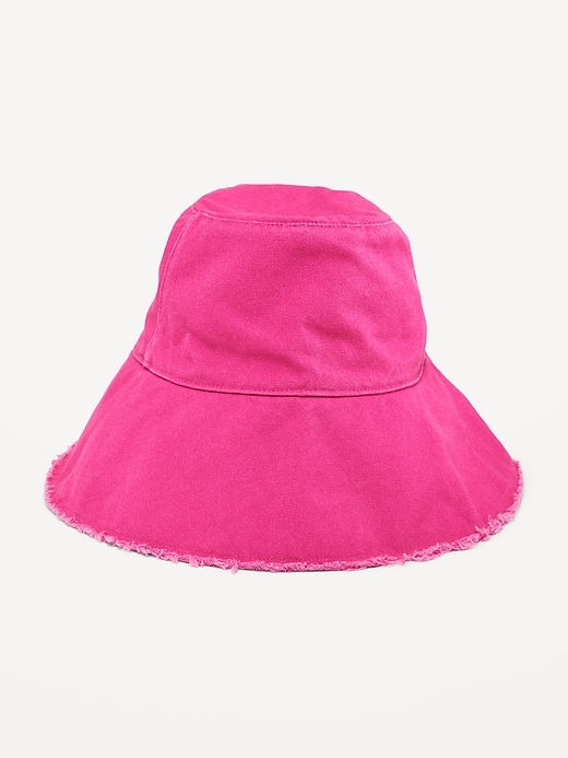 View large product image 2 of 2. Frayed Canvas Bucket Hat for Women
