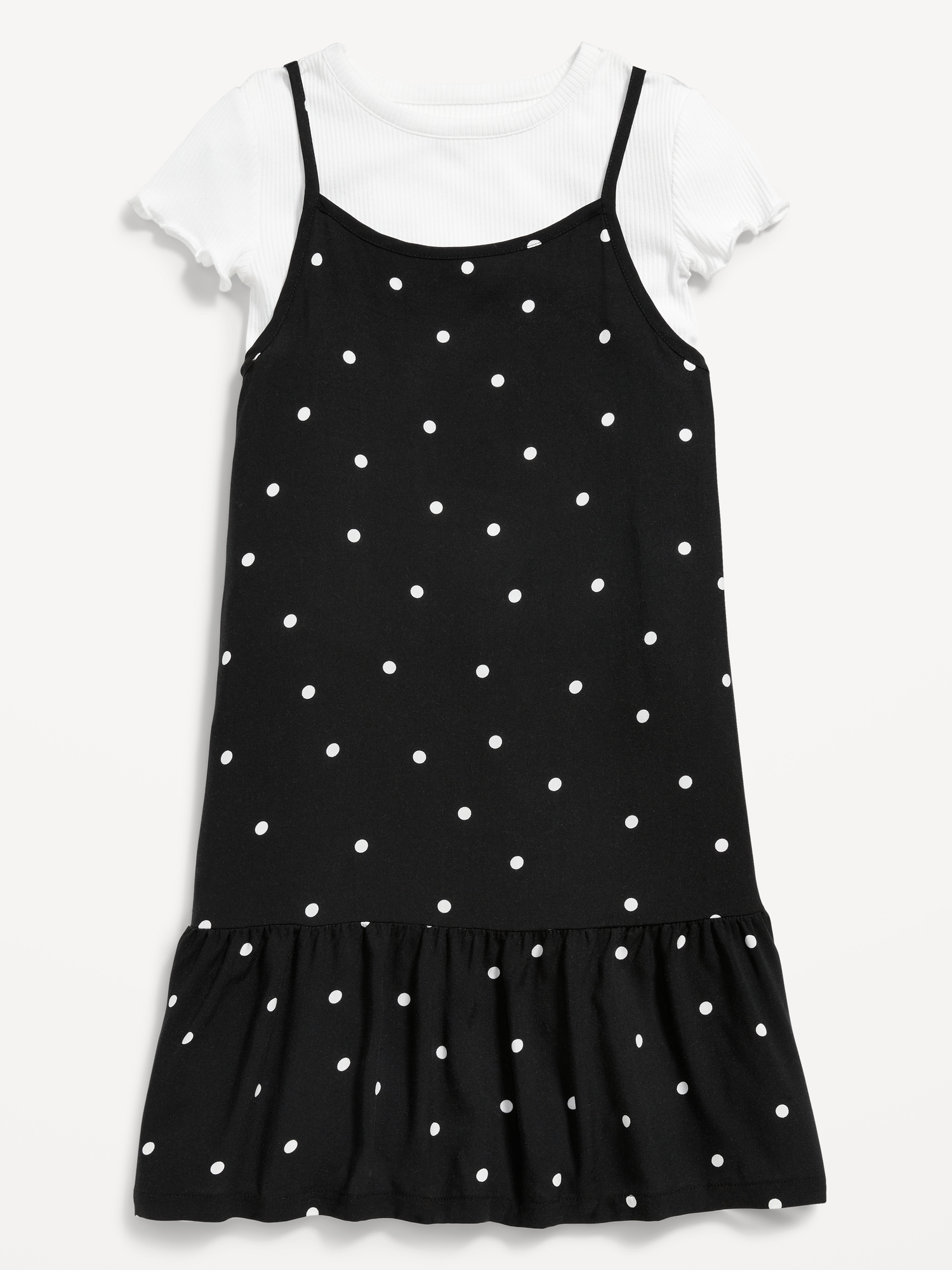 Old Navy Sleeveless Printed Dress & Rib-Knit T-Shirt Set for Girls black. 1