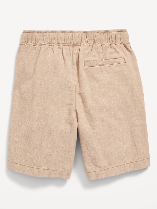 View large product image 2 of 2. Knee Length Straight Linen-Blend Jogger Shorts for Boys