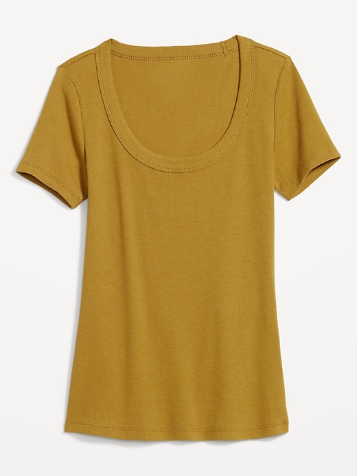 Image number 4 showing, Fitted Scoop-Neck Rib-Knit T-Shirt