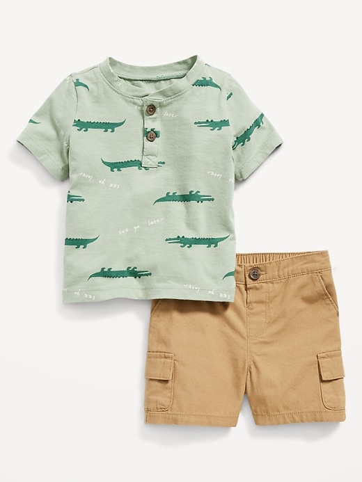 Short-Sleeve Henley T-Shirt & Cargo Shorts for Baby | Old Navy