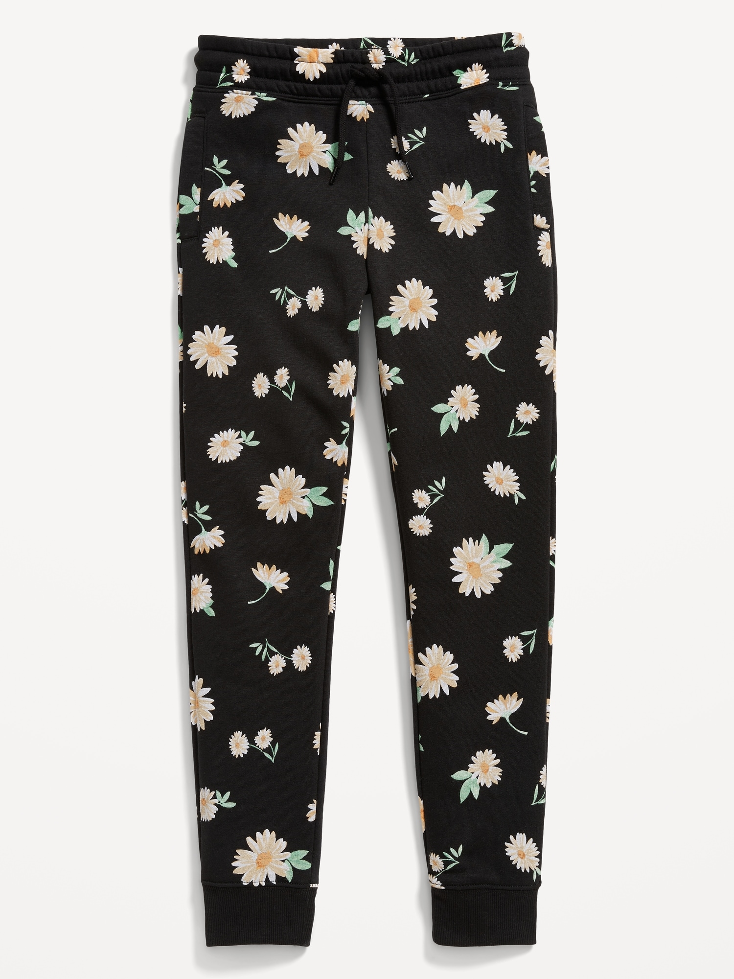 Printed Vintage High-Waisted Jogger Sweatpants for Girls