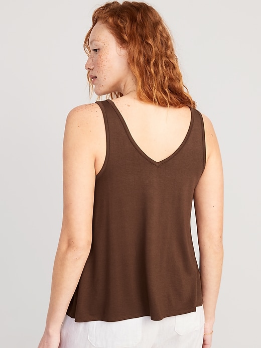 Image number 2 showing, Sleeveless Luxe V-Neck Swing T-Shirt