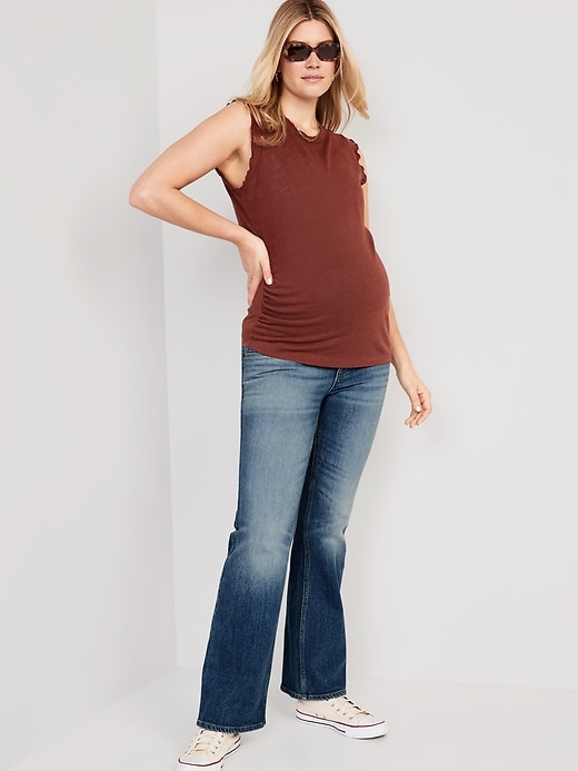 Image number 3 showing, Maternity Full-Panel Flare Jeans