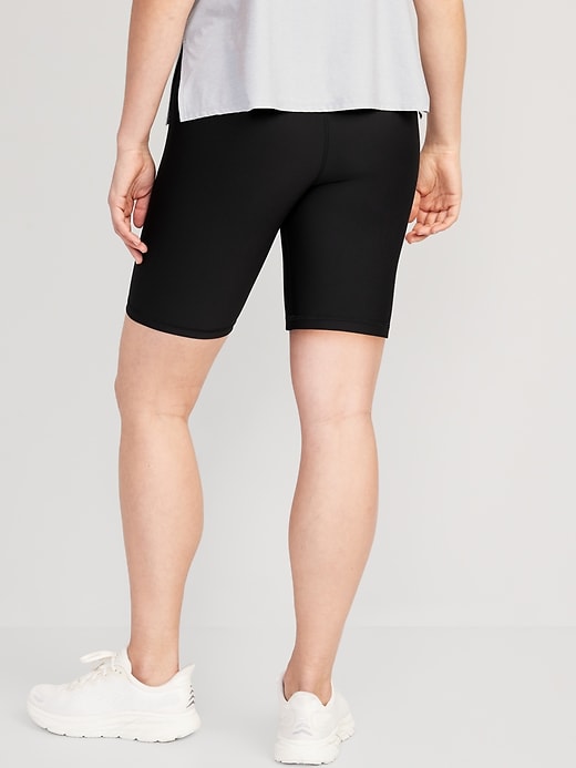 Image number 2 showing, Maternity Full Panel PowerSoft Postpartum Support Biker Shorts -- 8-inch inseam