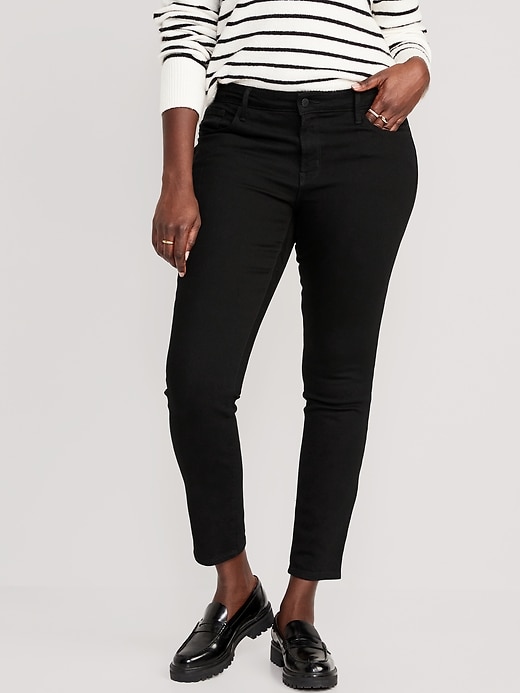 Image number 5 showing, Mid-Rise Pop Icon Black-Wash Skinny Jeans
