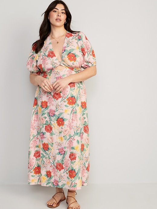 Image number 7 showing, Fit & Flare Linen-Blend Maxi Dress