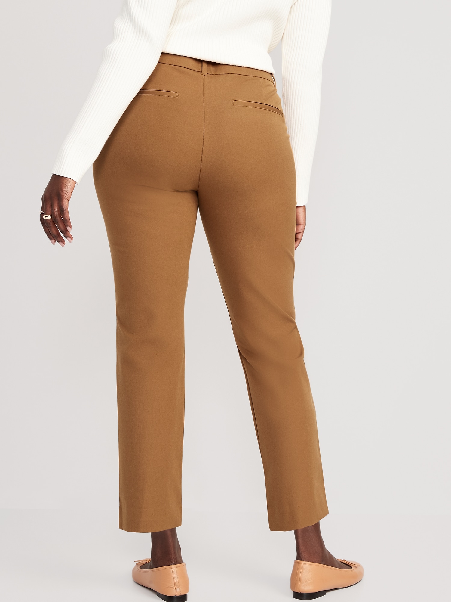 Womens Brown High Waisted Trousers