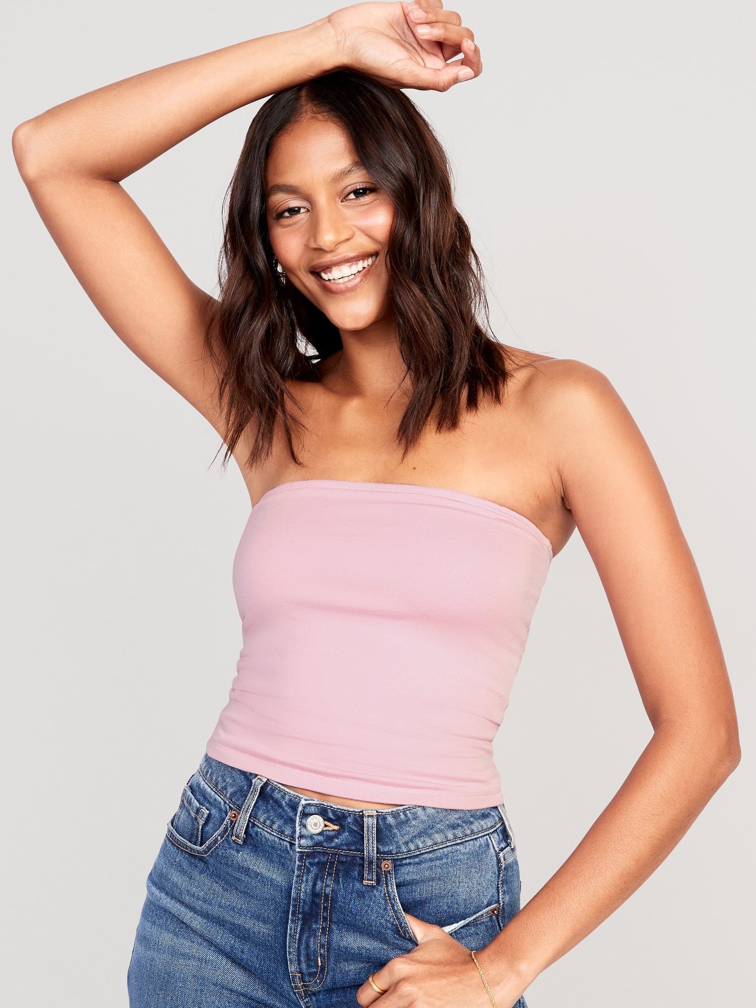 Old Navy Cropped Tube Top for Women pink. 1