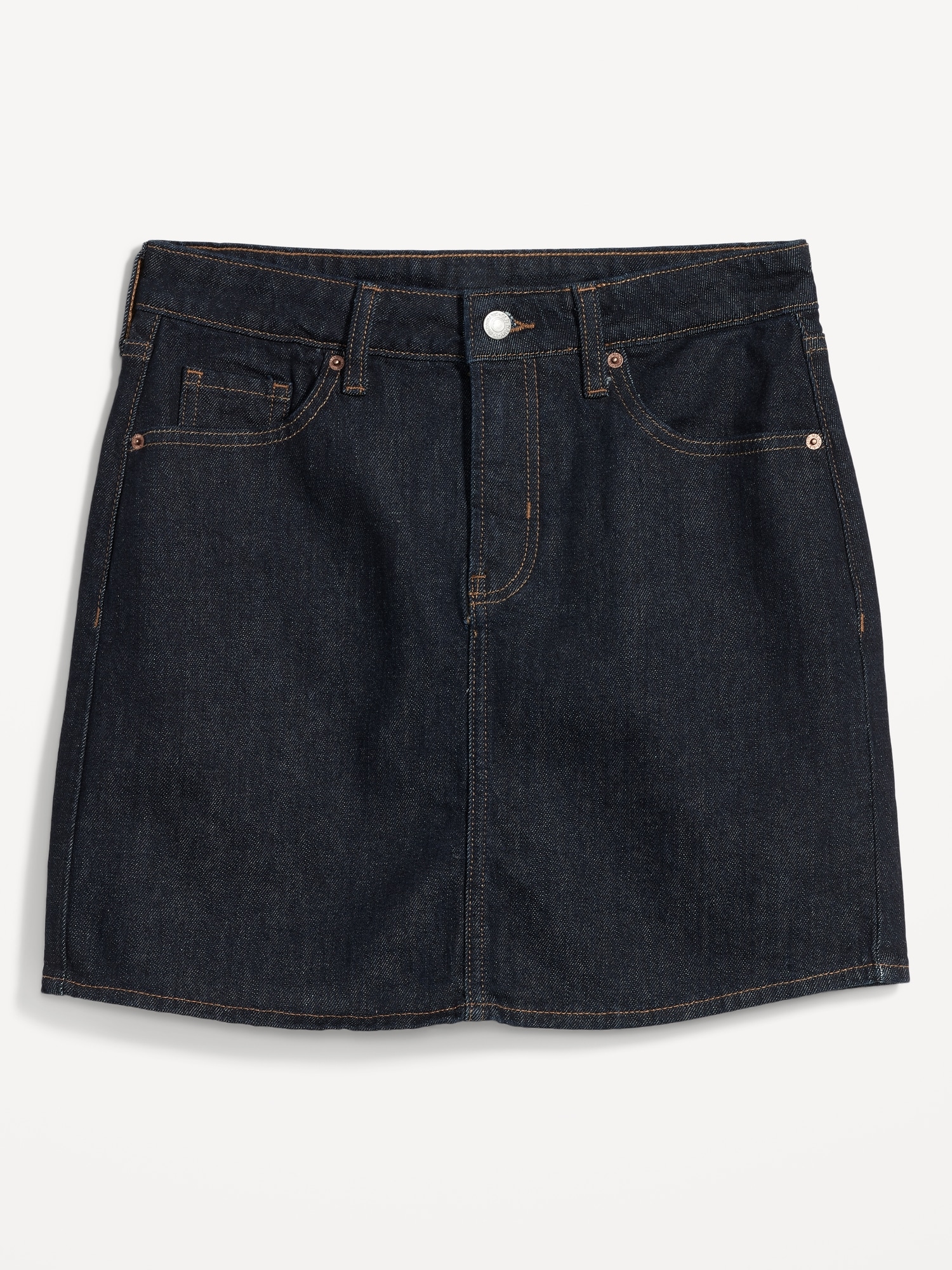 High-Waisted OG Straight Black-Wash Mini Jean Skirt