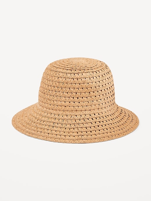 View large product image 2 of 2. Straw Bucket Hat for Women