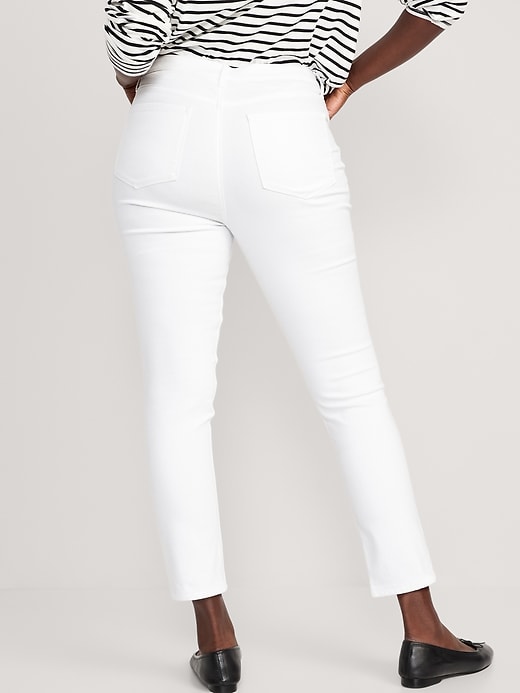 Image number 6 showing, High-Waisted Wow Super-Skinny White Ankle Jeans