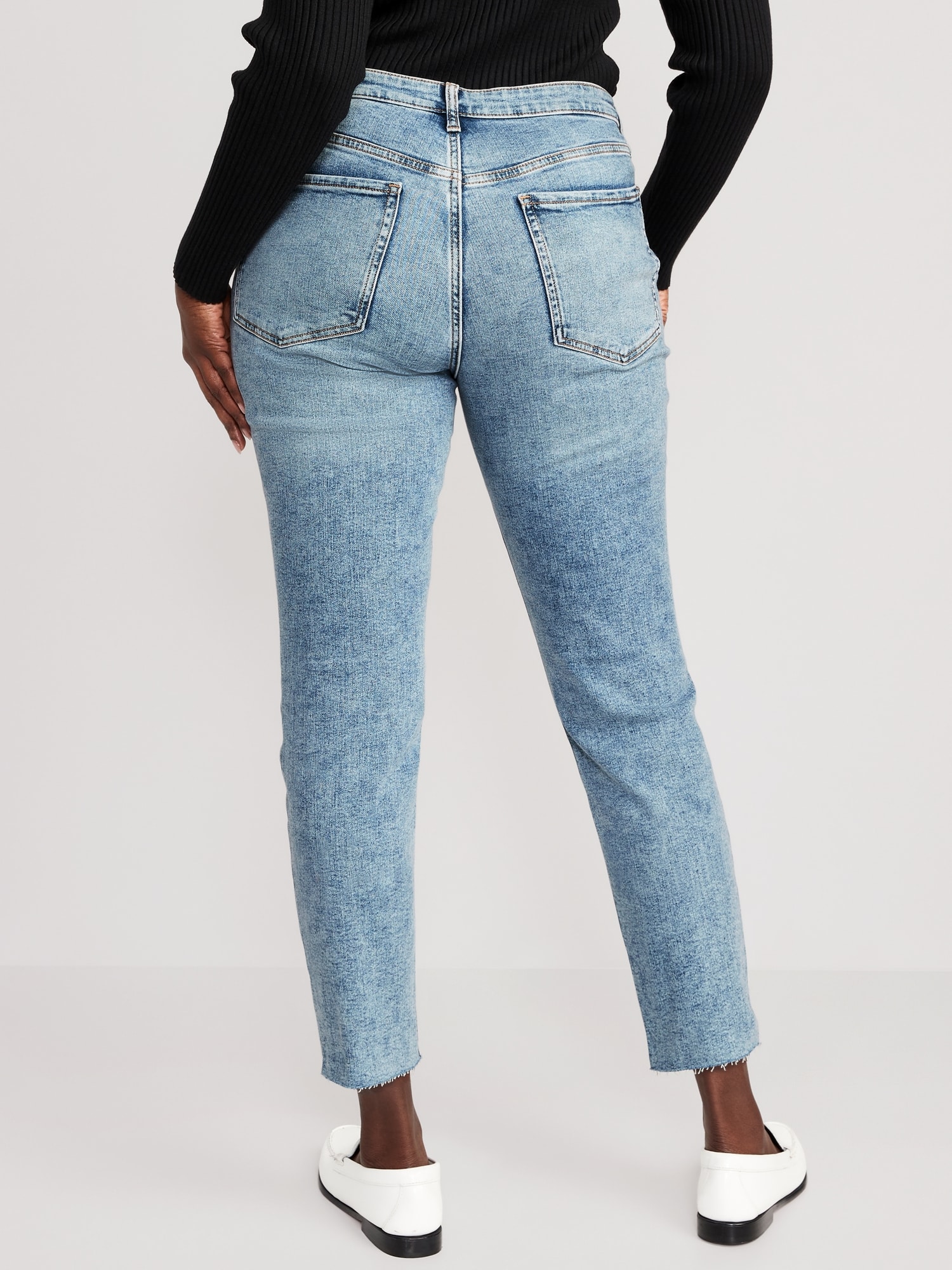 High-Waisted OG Straight Ripped Ankle Jeans | Old Navy