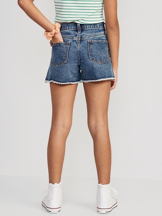 View large product image 2 of 4. High-Waisted Frayed-Hem Jean Shorts for Girls