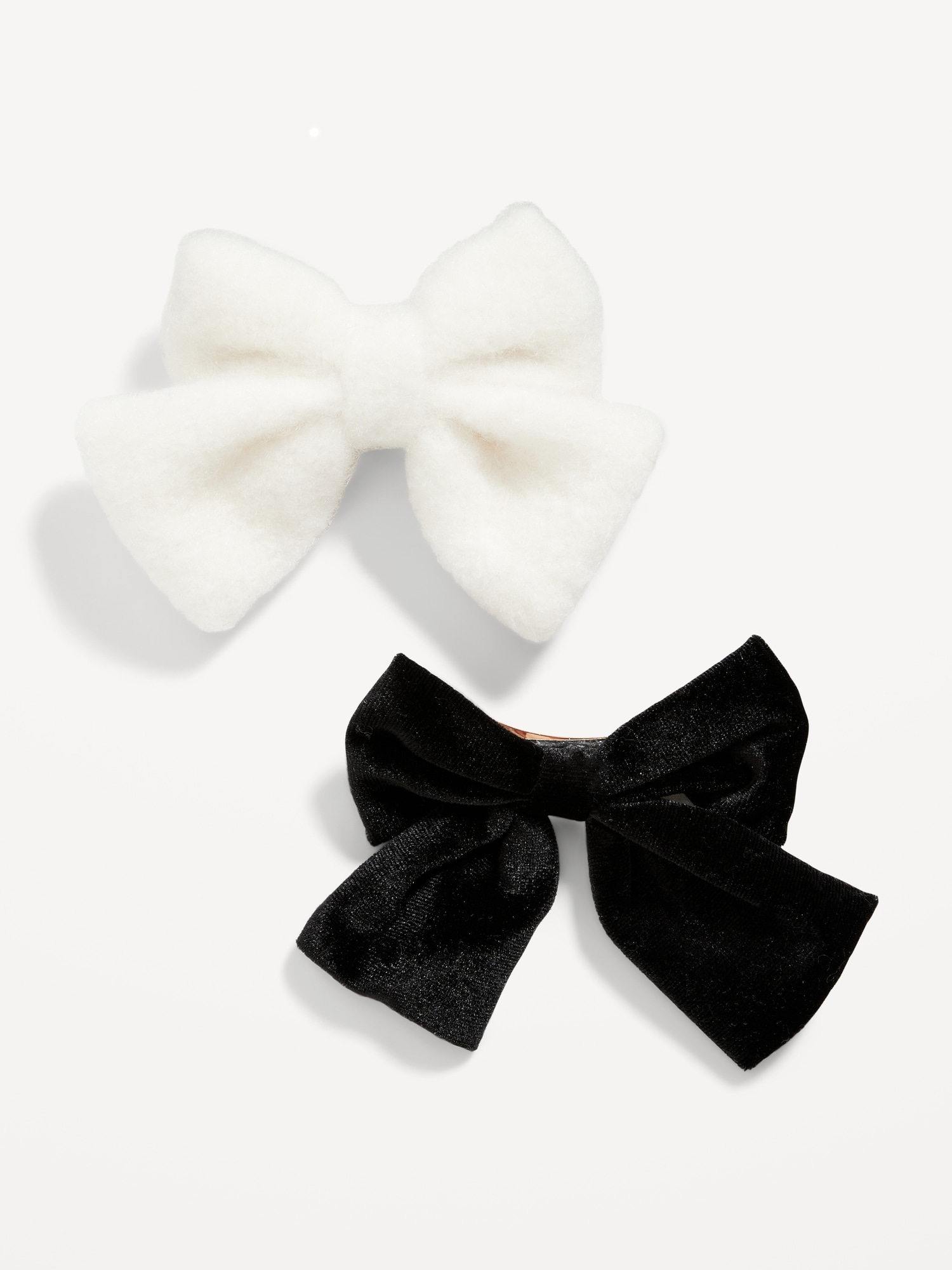 white cute bow ribbon hairclips set