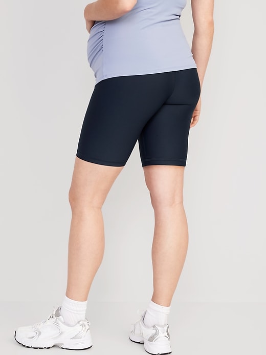 Image number 6 showing, Maternity Full Panel PowerSoft Biker Shorts -- 8-inch inseam