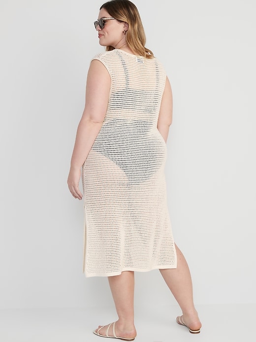 Image number 8 showing, Sleeveless Crochet Midi Swim Cover-Up Dress