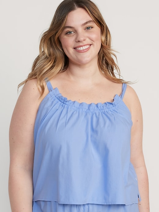 Image number 7 showing, Ruffle-Trimmed Double-Strap Cami Pajama Top