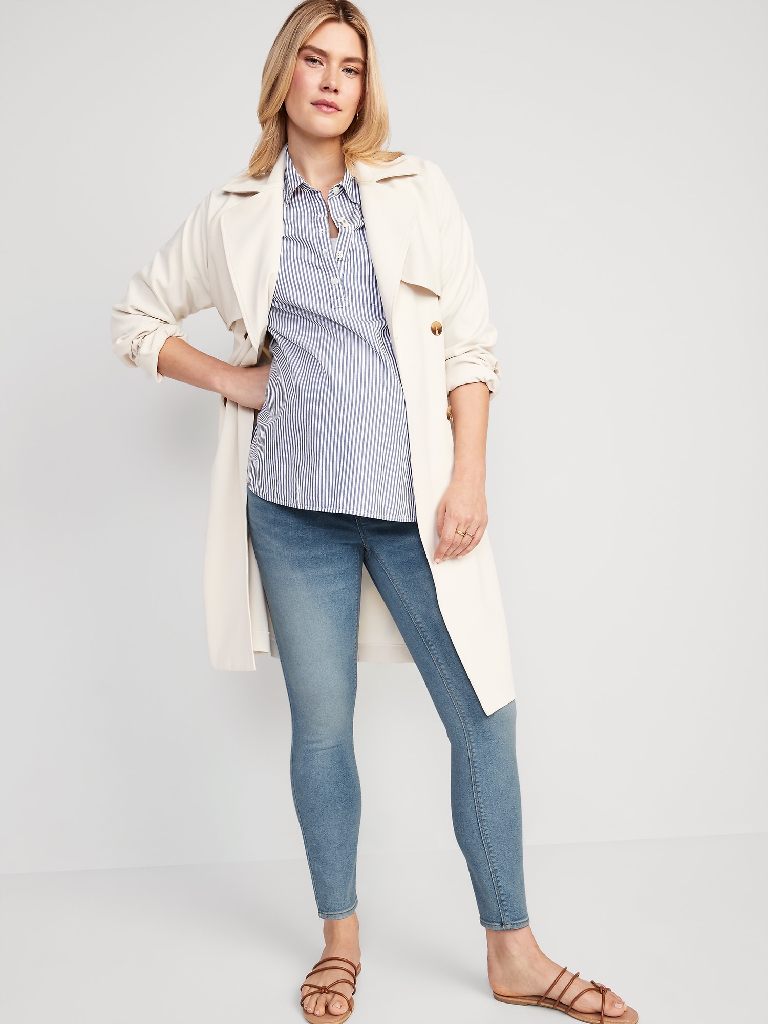 Maternity Premium Full Panel Rockstar Super Skinny Jeans Old Navy