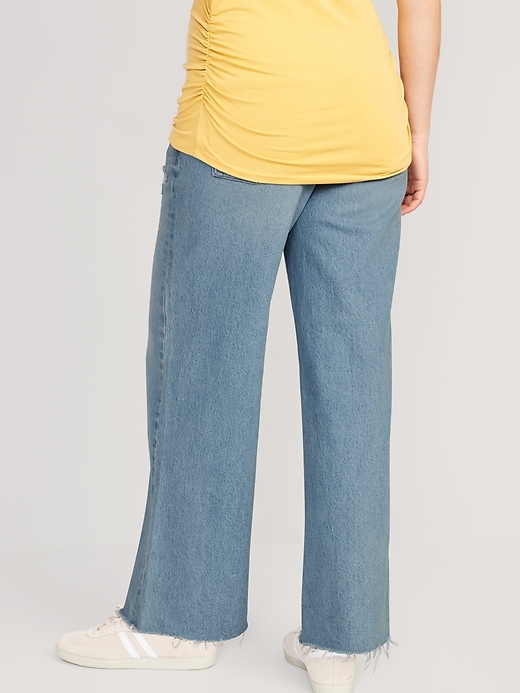 Image number 2 showing, Maternity Full-Panel Wide Leg Jeans