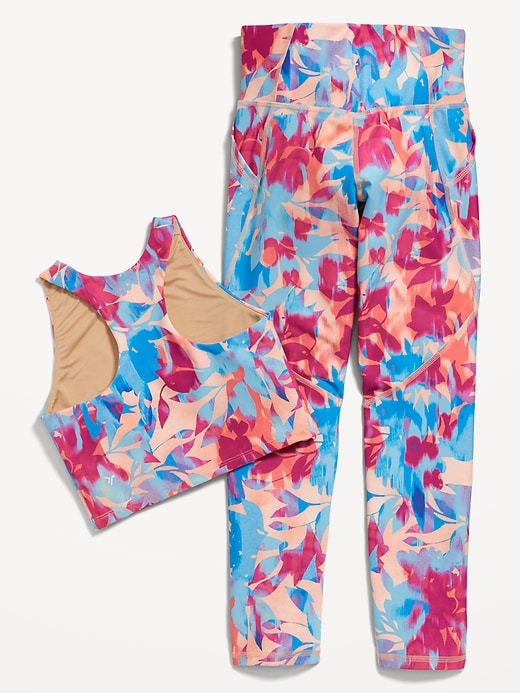 View large product image 2 of 2. PowerSoft Longline Sports Bra & High-Waisted Leggings 2-Pack for Girls
