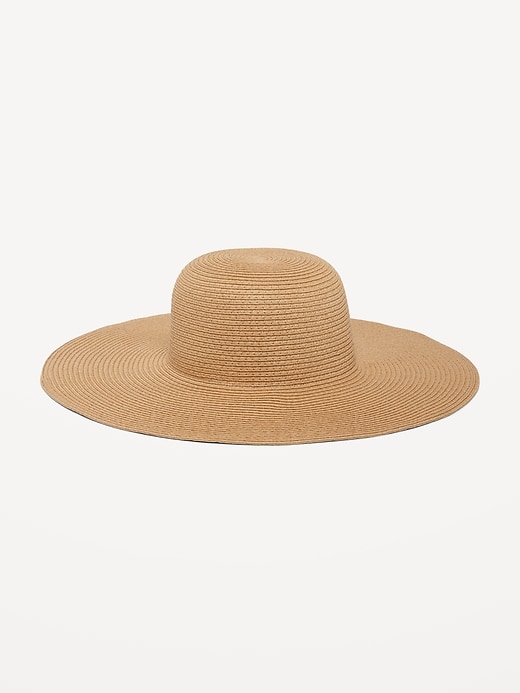 View large product image 2 of 2. Wide-Brim Straw Sun Hat for Women