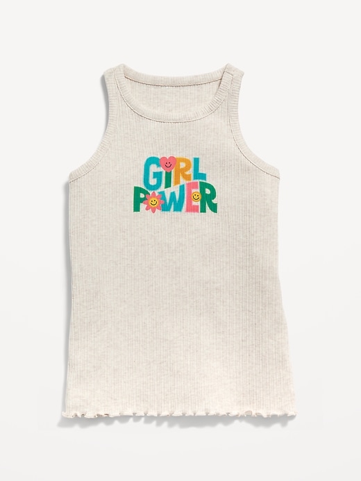 View large product image 1 of 1. Rib-Knit Graphic Tank Top for Girls